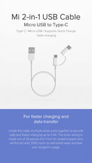 Mi 2-in-1 USB Cable (Micro USB to Type C)