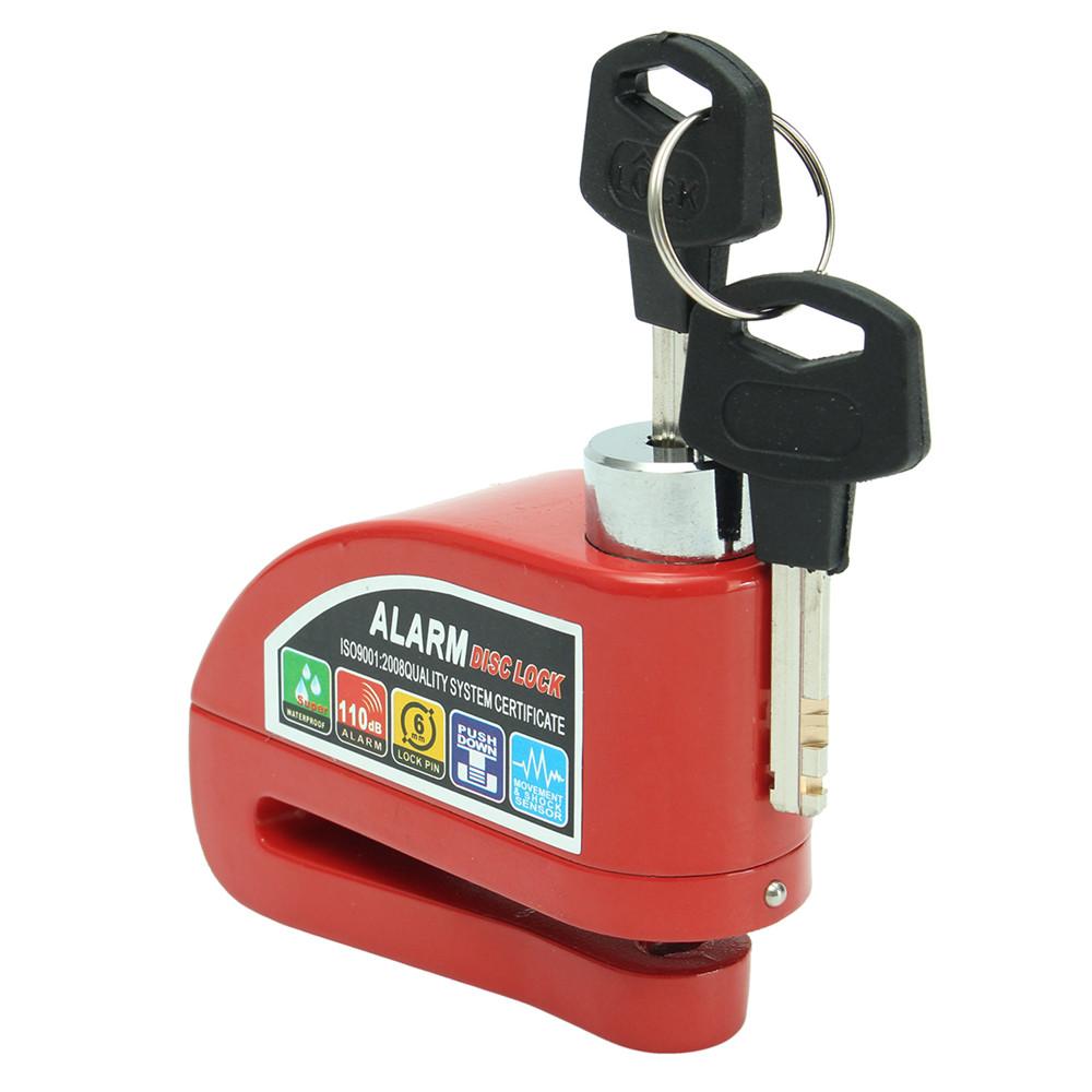 Motorcycle lock with alarm -Red